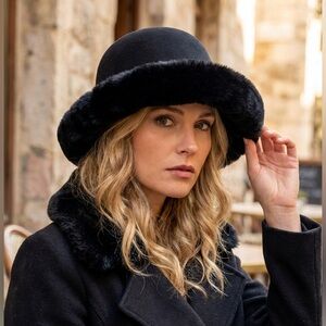 Vintage Laura Ashley Wool Cloche Hat | Cottagecore Dark Academia Made in England